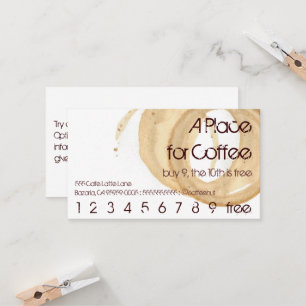 Coffee Stain Logo Drink Punch Hero Loyalty Card