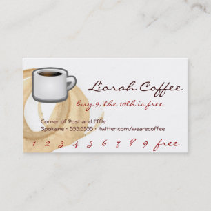 Coffee Stain Logo Drink Punch Liorah Loyalty Card
