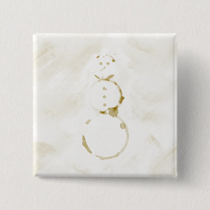 Coffee Stain Snowman 15 Cm Square Badge