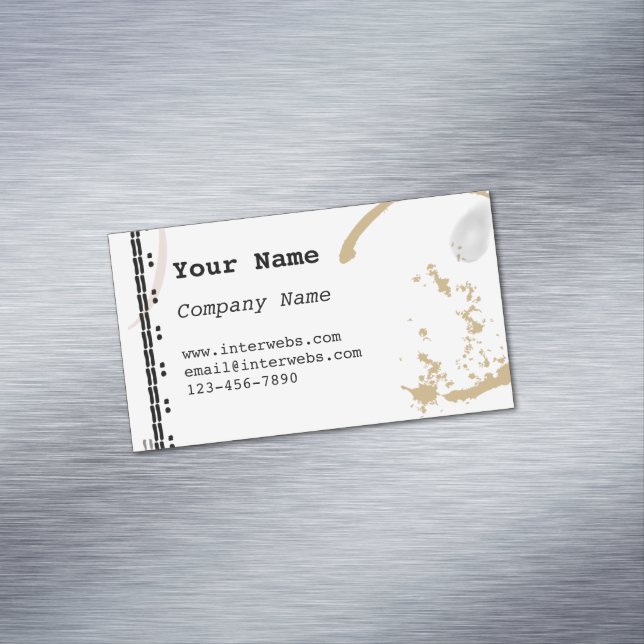 Coffee Stain Typeart Custom Magnetic Business Card (In Situ)