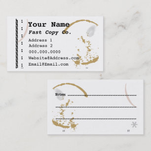 Coffee Stain Typewriter Grunge Business Cards