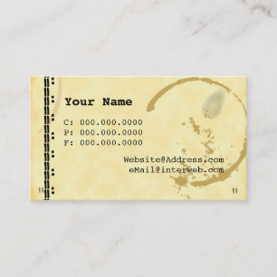 Coffee Stain Typewriter Grunge Business Cards