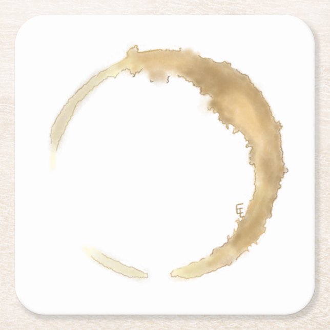 Coffee Stain Watercolor Coaster (Front)