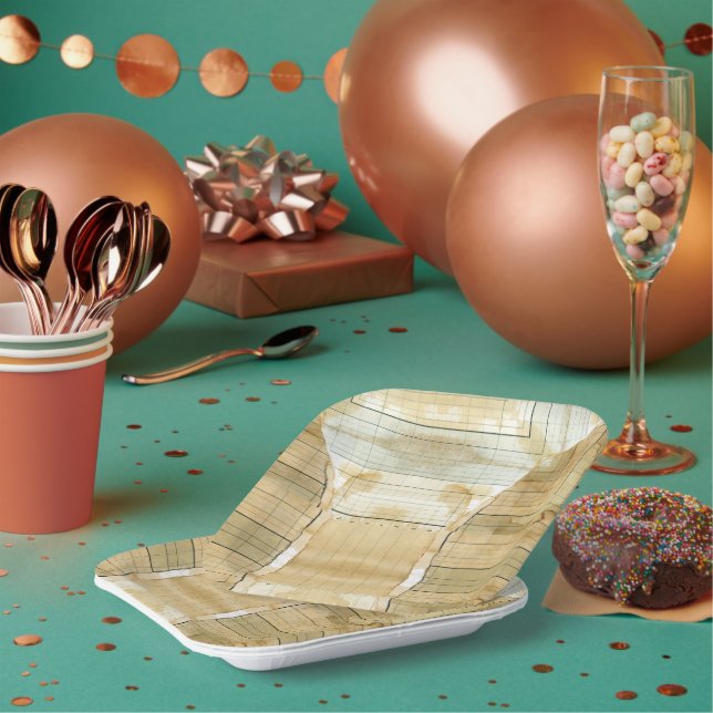 Coffee Stained Ledger Accountant Paper Paper Plate (Multi)