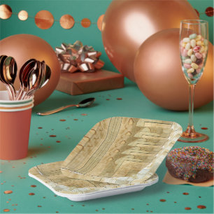 Coffee Stained Ledger Accountant Paper Plate
