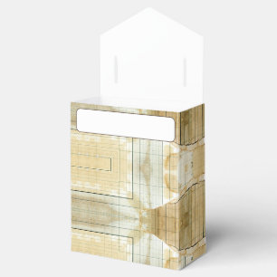 Coffee stained ledger paper collage favour box