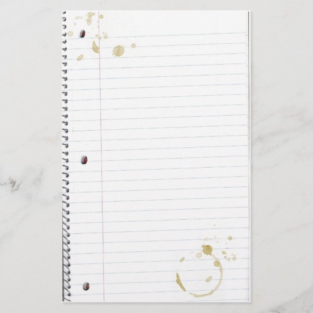 Coffee Stained Notebook Paper (Top 10) (Front)