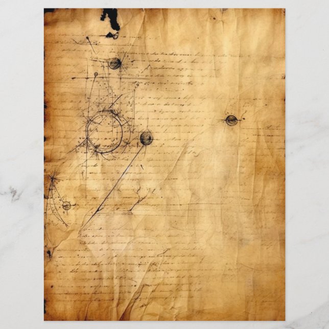 Coffee stained paper letter stamp stains (Front)