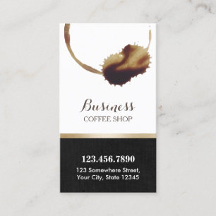 Coffee Stains Classy Coffee Shop Loyalty Punch Card