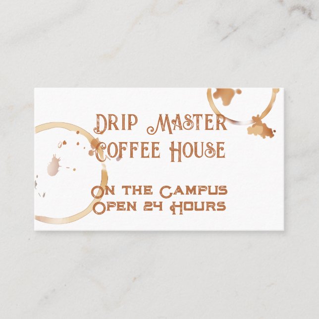 Coffee Stains Coffee Shop Business Card (Front)