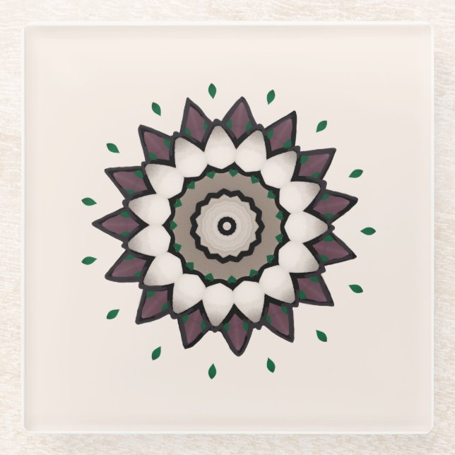 Coffee Star Small Print Glass Coaster (Front)
