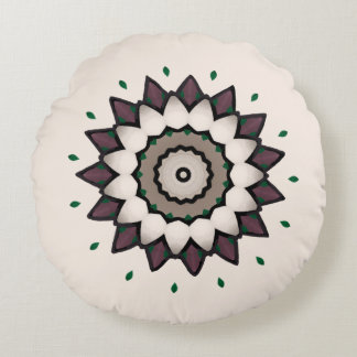 Coffee Star Small Print Round Cushion