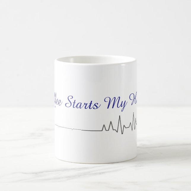 Coffee Starts My Heart  Coffee Mug (Center)
