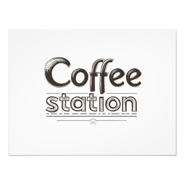 Coffee Station Text Photo Print (Front)