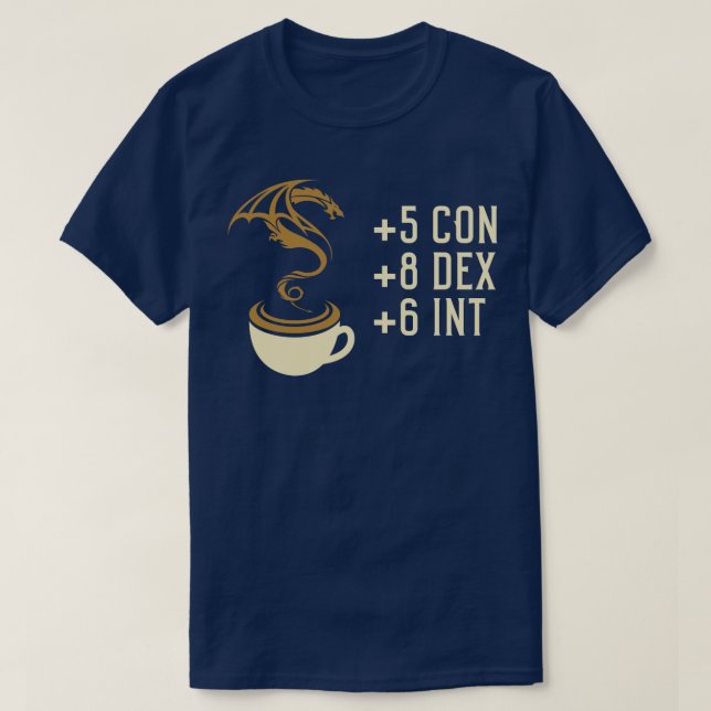 Coffee Stats for Roleplaying and Larping Tabletop  T-Shirt (Design Front)