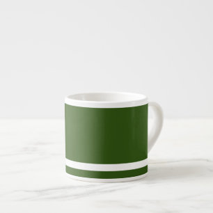 Coffee Strong Olive Green With White Stripe Espresso Cup