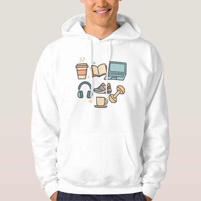 Coffee, Study, Fitness & Work – Minimal Lifestyle  Hoodie (Front)