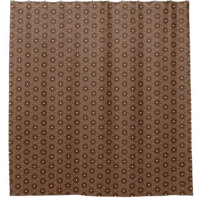 Coffee Sun and Star Shower Curtain (Front)