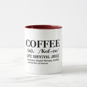 coffee survival juice liquid therapy pun funny mug