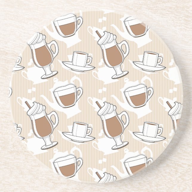 Coffee, sweet pattern coaster (Front)