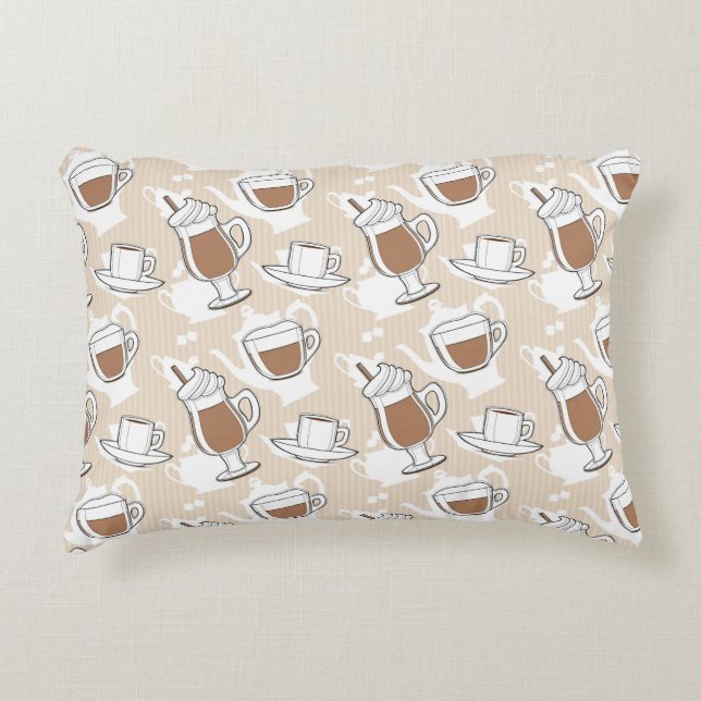 Coffee, sweet pattern decorative cushion (Front)
