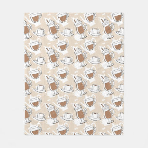 Coffee, sweet pattern fleece blanket