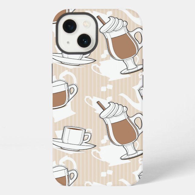 Coffee, sweet pattern iPhone case (Back)