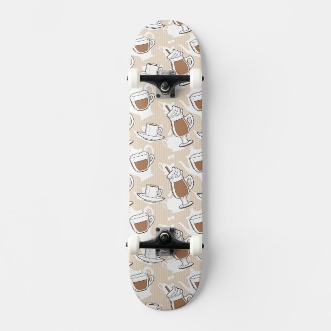 Coffee, sweet pattern skateboard (Front)