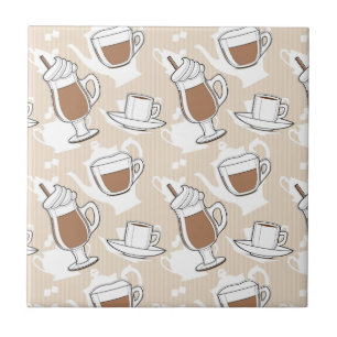 Coffee, sweet pattern tile