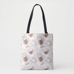 Coffee, sweet pattern tote bag