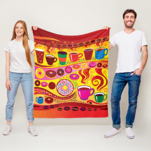 Coffee Swirl and Sugar Rush Fleece Blanket