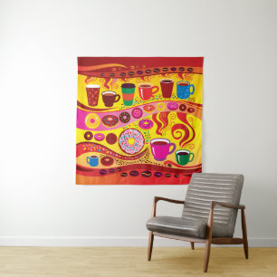 Coffee Swirl and Sugar Rush Tapestry