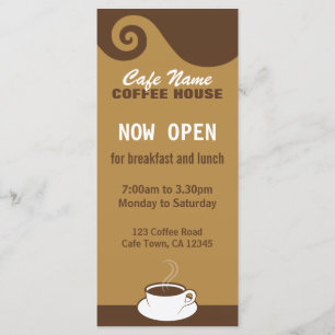 Coffee Swirls Cafe Menu Coffee Shop Rack Cards