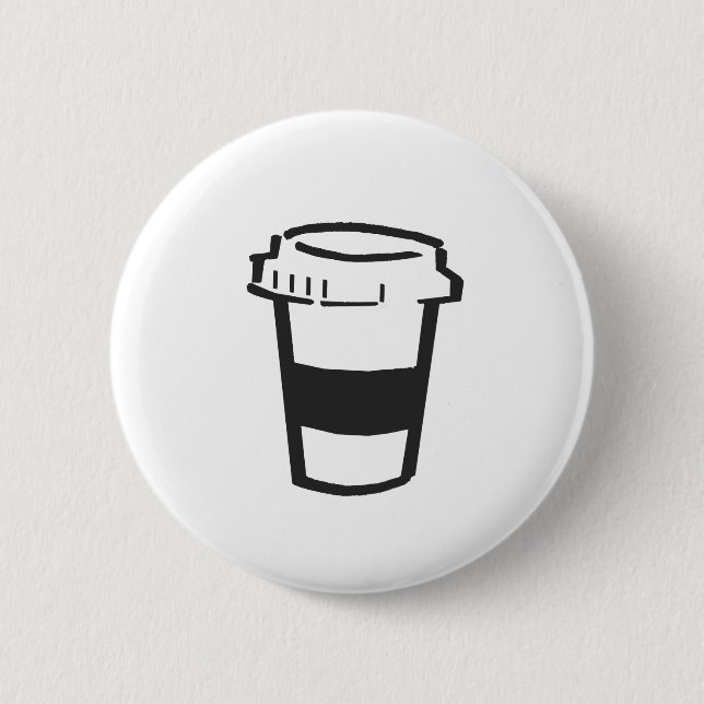 Coffee Take Away 6 Cm Round Badge (Front)