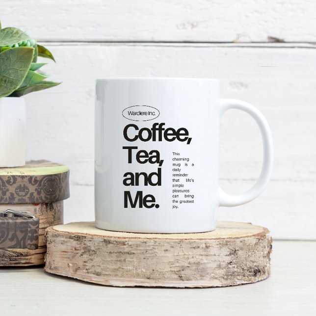 Coffee, Tea, and Me – Minimalist Statement Mug (Creator Uploaded)