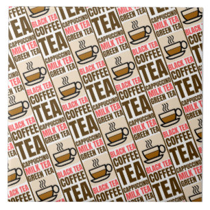 COFFEE TEA PATTERN, Ceramic Tile