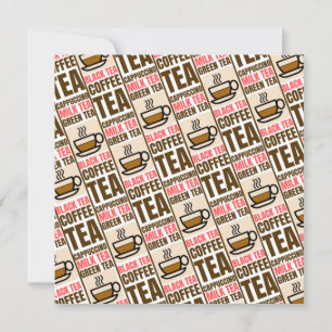 COFFEE TEA PATTERN, Flat Card