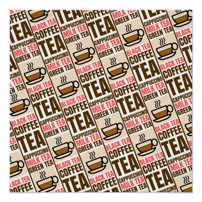 COFFEE TEA PATTERN, Glossy Poster (Front)