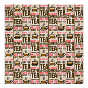 COFFEE TEA PATTERN, Glossy Poster