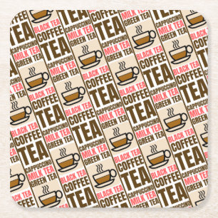 COFFEE TEA PATTERN, Paper Coaster