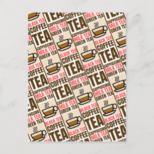 COFFEE TEA PATTERN, Postcard