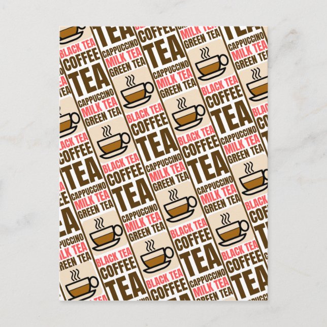 COFFEE TEA PATTERN, Postcard (Front)