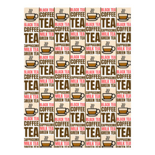 COFFEE TEA PATTERN, Postcard Photo Print
