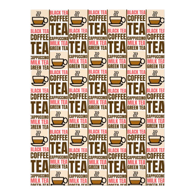 COFFEE TEA PATTERN, Postcard Photo Print (Front)
