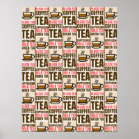 COFFEE TEA PATTERN, Postcard