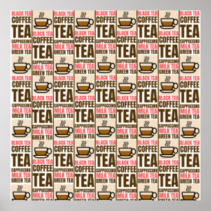 COFFEE TEA PATTERN,  POSTER