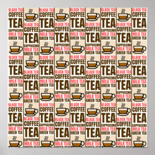COFFEE TEA pattern Poster