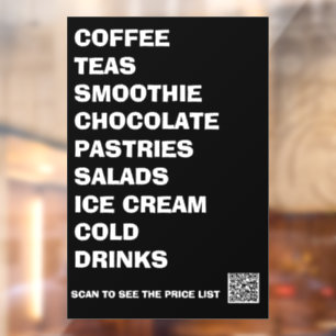 Coffee, Tea & Salads – Minimalist Café Window Cling