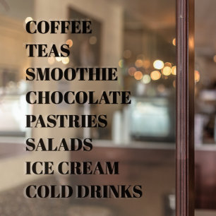 Coffee Tea Salads Window Vinyls Transparent   Food Cling