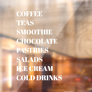 Coffee Tea Salads Window Vinyls Transparent   Food Cling